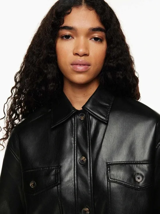 Wilfred Ganna™ Lined Vegan Leather shacket size XS - Picture 5 of 13